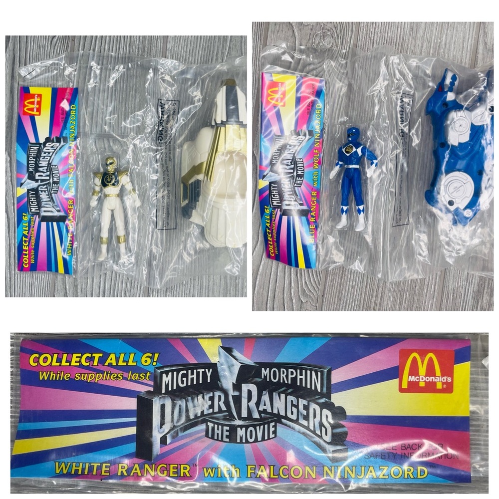 1995 McDonald's Mighty Morphin Power Rangers The Movie set of 2 figurines sealed
